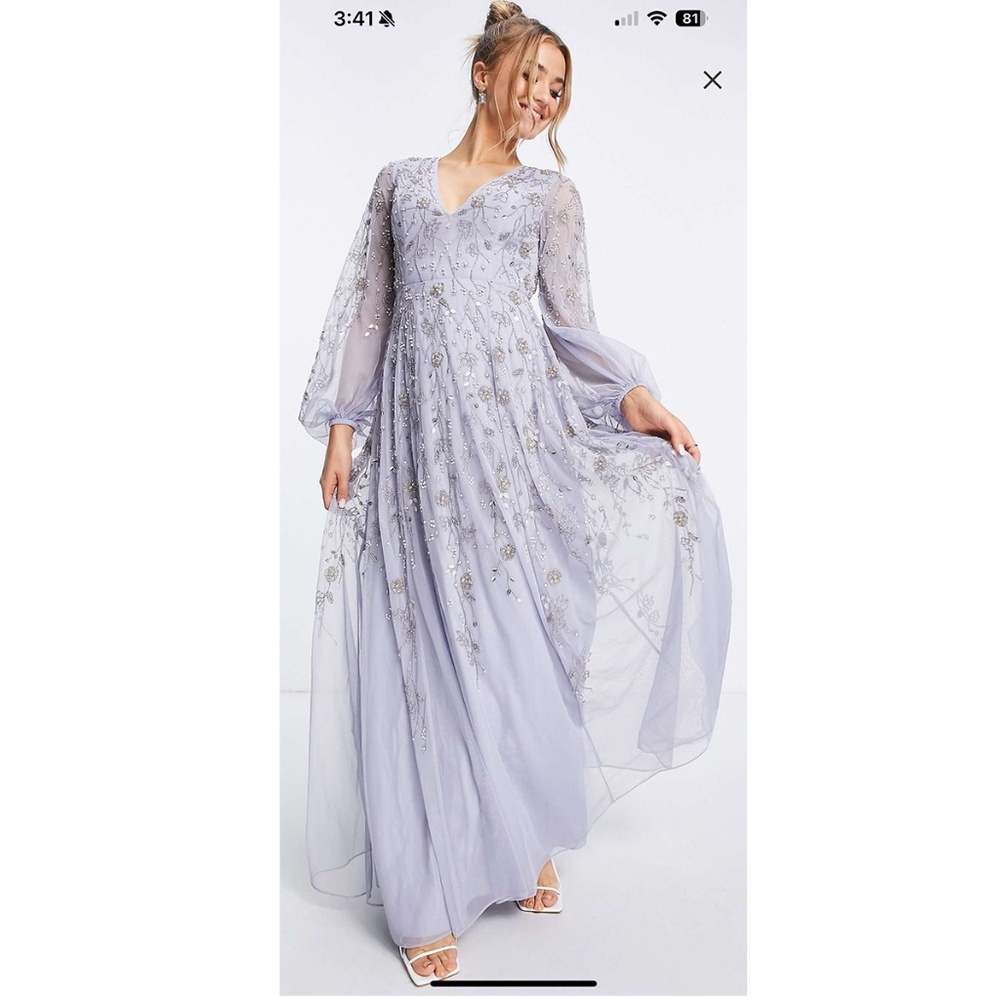 ASOS Design Embellished Lilac Gown